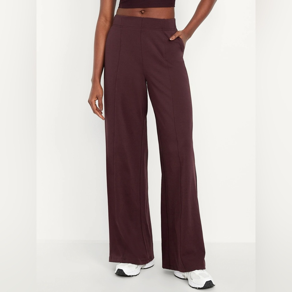 (NWT) Old Navy - boxwood burgundy High-Waisted PowerSoft Trouser Pants (large)